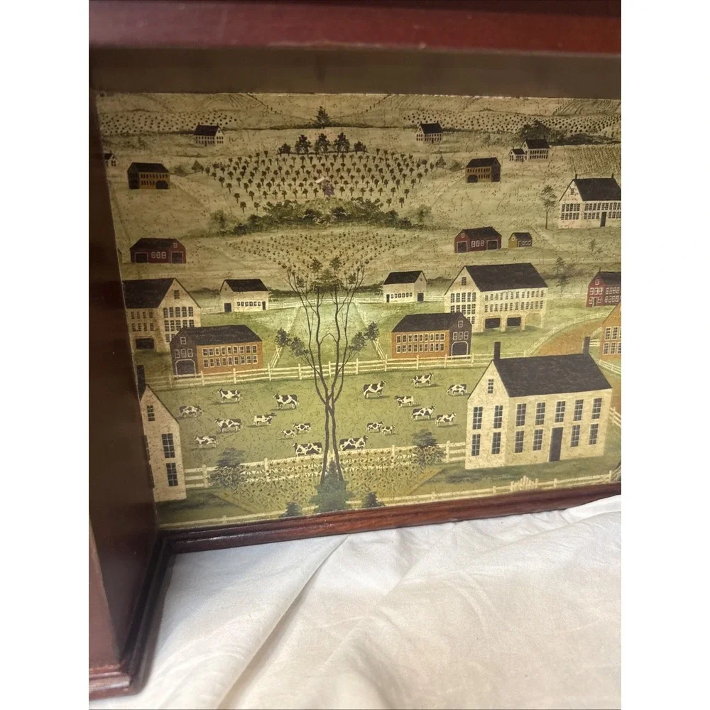 Vintage Cherry Mantle Shelf Dan Coble Folk Art Americana Equestrian Cottagecore